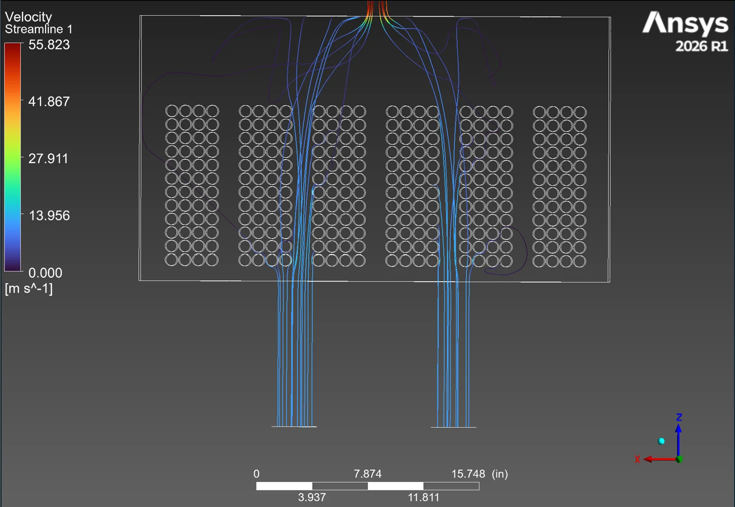 Updated battery-pack velocity streamlines